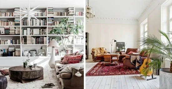 scandinavian boho style wohnzimmer einrichtungsideen