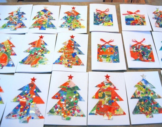 Weihnachtskarten Basteln Mit Kleinkindern Christbaumkugeln Weiß
