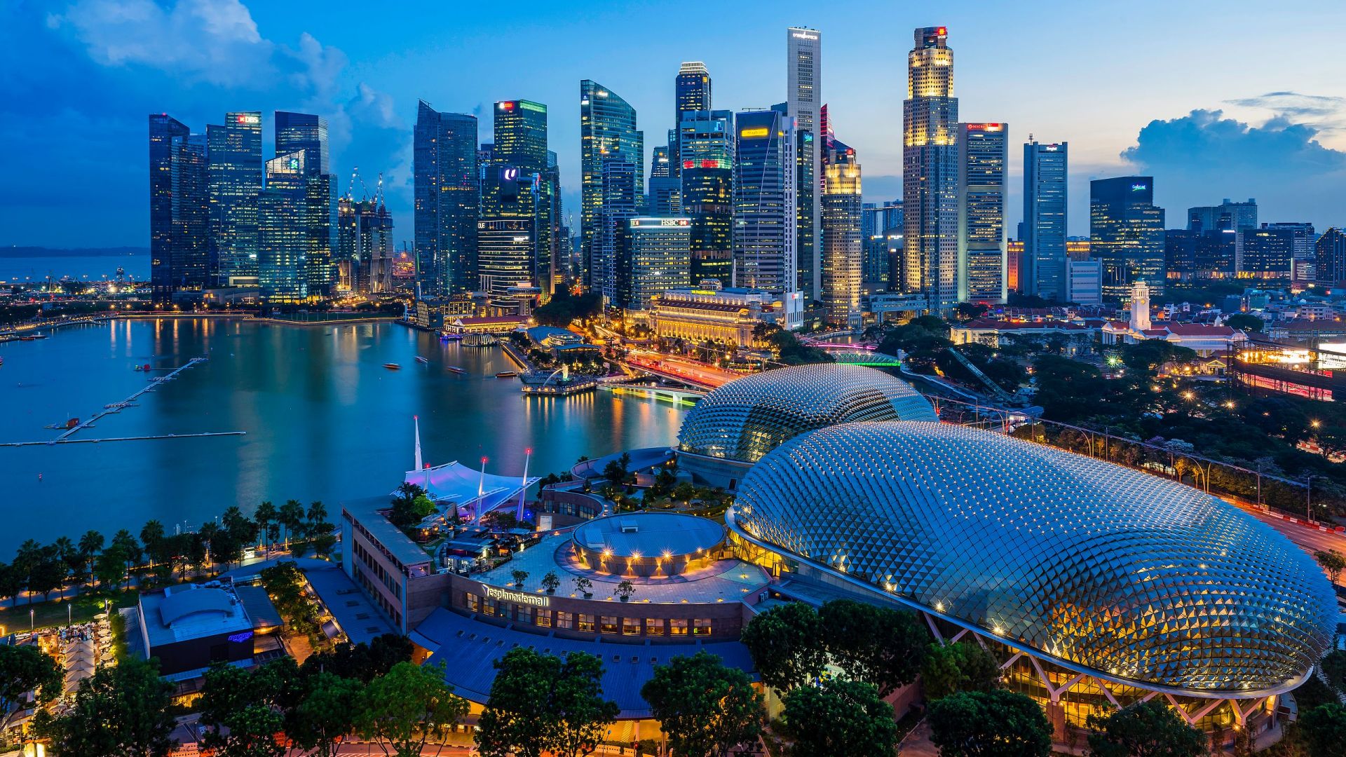 High-Tech Städte der Welt Singapur Sitz von DBS Bank
