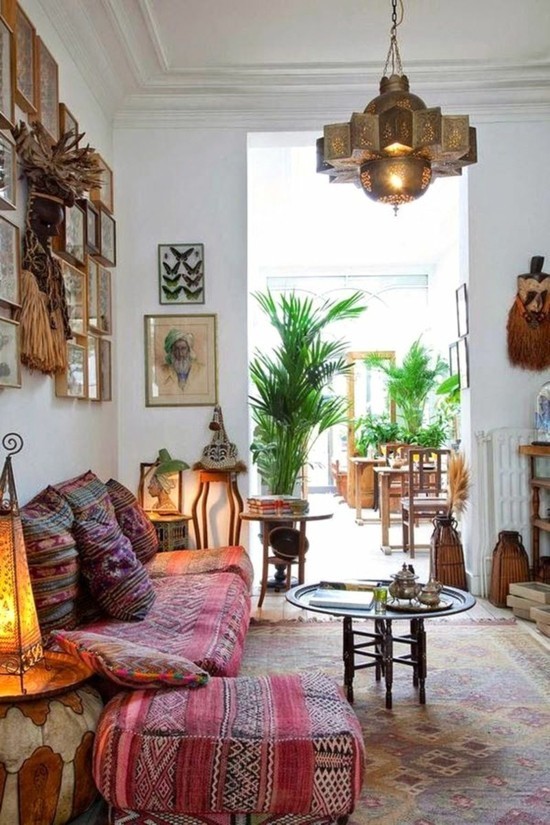 boho style wohnzimmer orientalisch einrichten