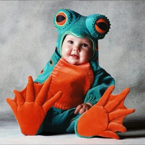 bunter frosch baby karneval kostüm