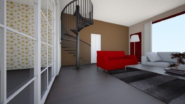 Treppenhaus Boden und tolle Möbel