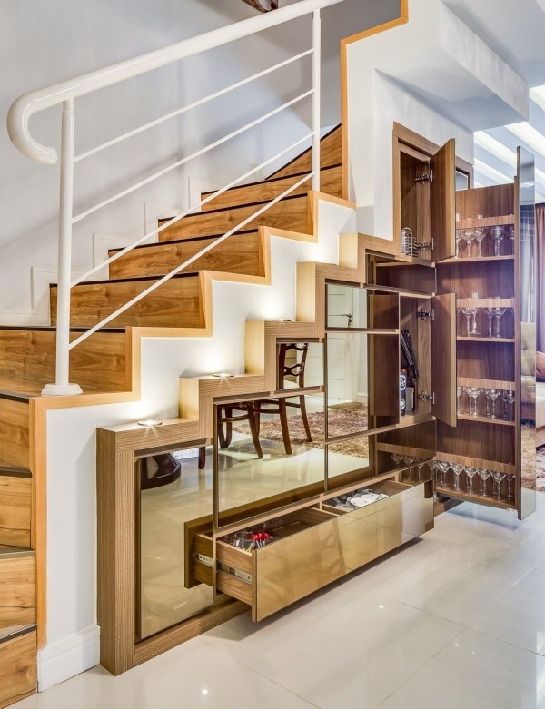 Treppenhaus Idee für den Stauraum