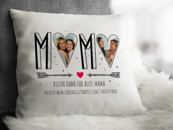Wunderschöne personalisierte Geschenke zum Muttertag Foto-Kissen mit Schrift und Bild