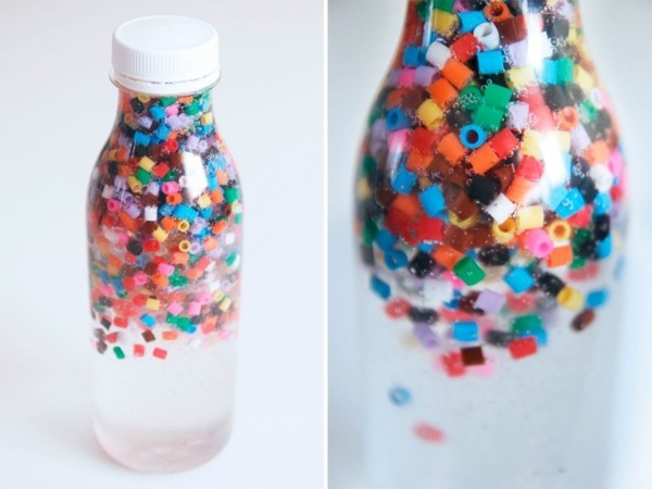 Spielzeuge selber machen DIY Sensorik Flaschen DIY Ideen
