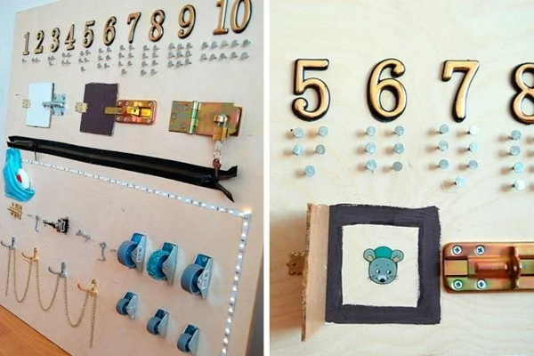 Zahlen lernen activity board selbst bauen Kinderspiele für drinnen