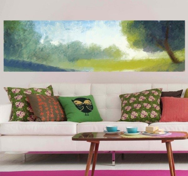 Das Wandtattoo verleiht Ihren Wohnräumen einen bezaubernden Charme grünes flachland wohnzimmer