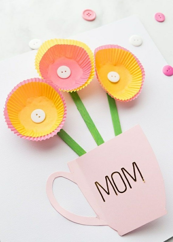 Muttertagsgeschenke basteln DIY Grußkarte Mama