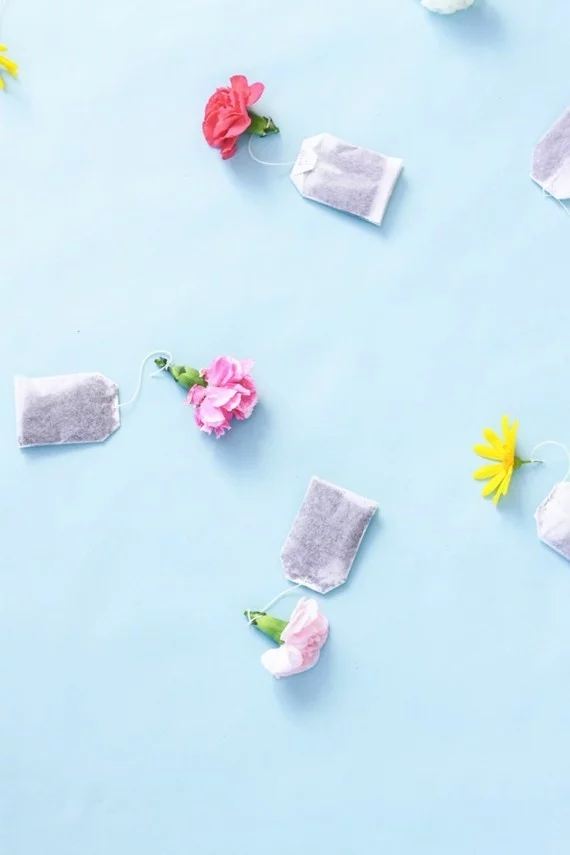 Muttertagsgeschenke basteln DIY Teebeutel Blumen