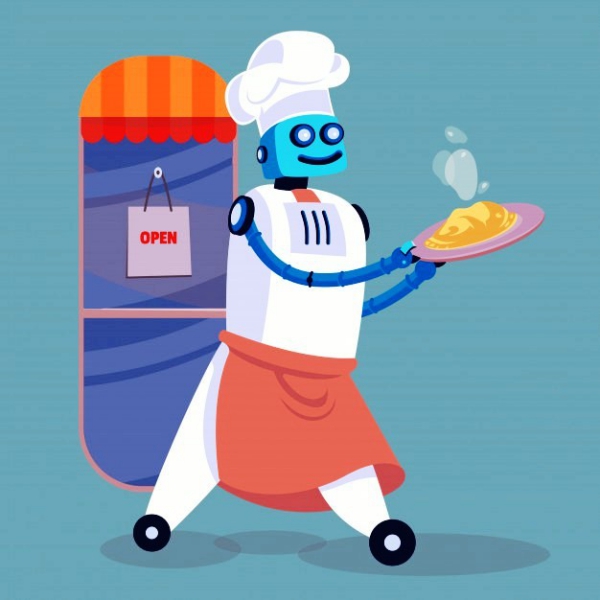 Roboter Köche werden bald unser Brot backen, Kaffee brauen und Salat machen restaurant servieren und aufräumen