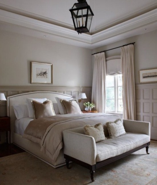 Schlafzimmer Ideen neutrale Farben feine Texturen romantische Atmosphäre