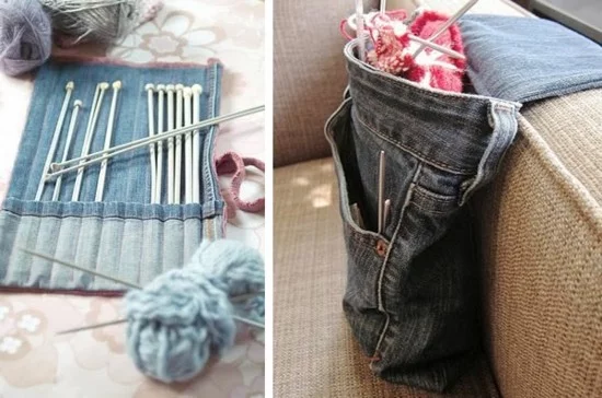 Jeans Upcycling Ideen - DIY Häkel Zubehör
