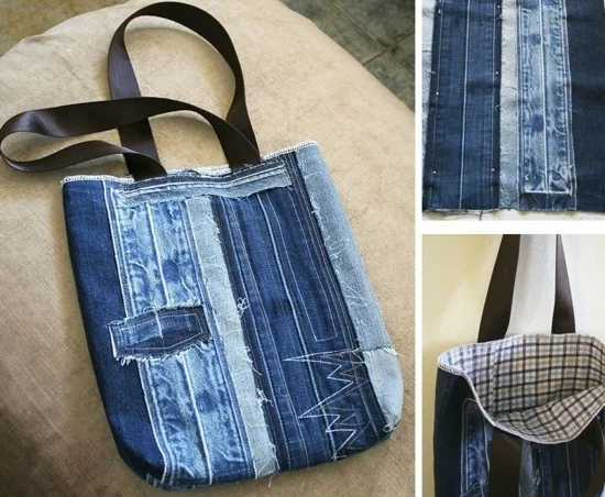 Jeans Upcycling Ideen - DIY Tasche aus Denim