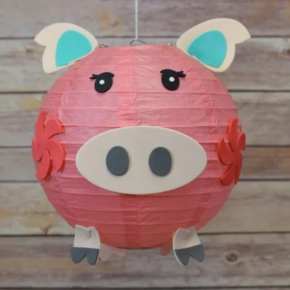 kinderleichte Laternen basteln DIY Papierlaterne Schweinchen