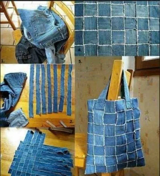 DIY Stofftasche aus alten Jeans Hosen 