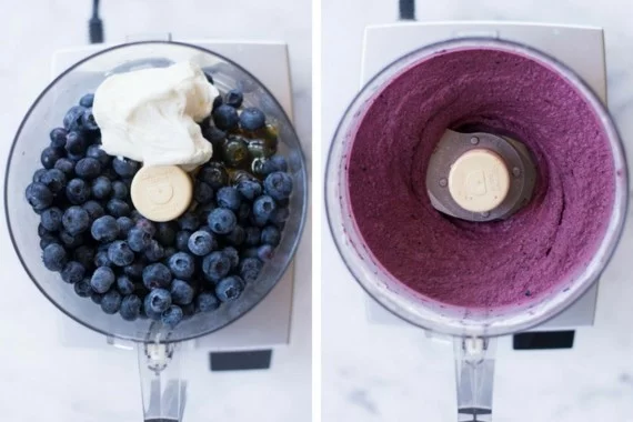 Joghurteis Frozen Joghurt Rezept ohne Eismaschine mit Blaubeeren