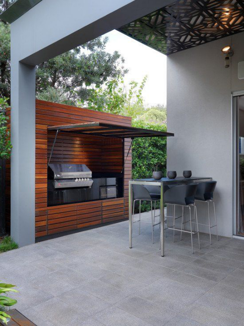 Outdoor Küche perfektes modernes Design Überdachung angenehmes Verweilen unter freiem Himmel