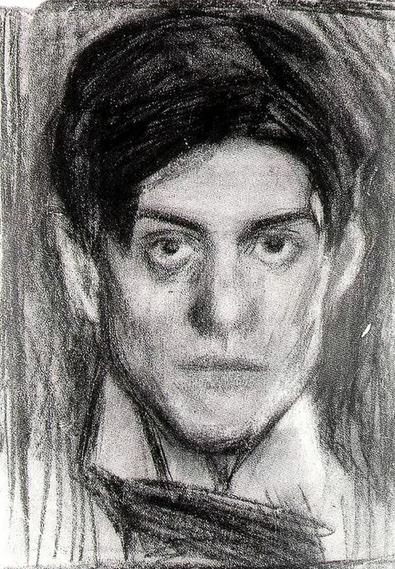 Selbstbildnis aus dem Jahr 1900 Pablo Picasso Selbstporträt junger Künstler 