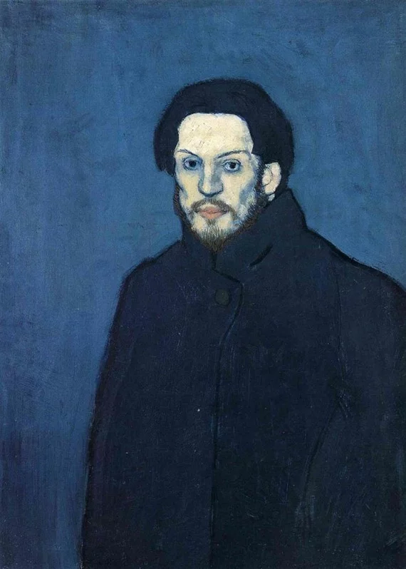 Pablo Picassos Selbstporträt 1901 dieses Selbstbildnis ist aus seiner Blauen Periode 