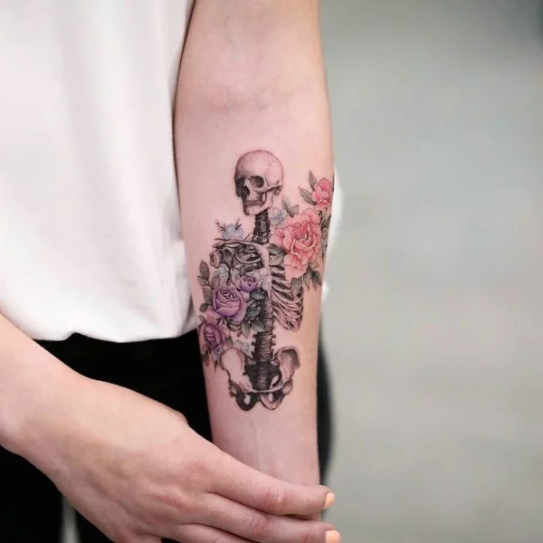 ein skelett tattoo ideen
