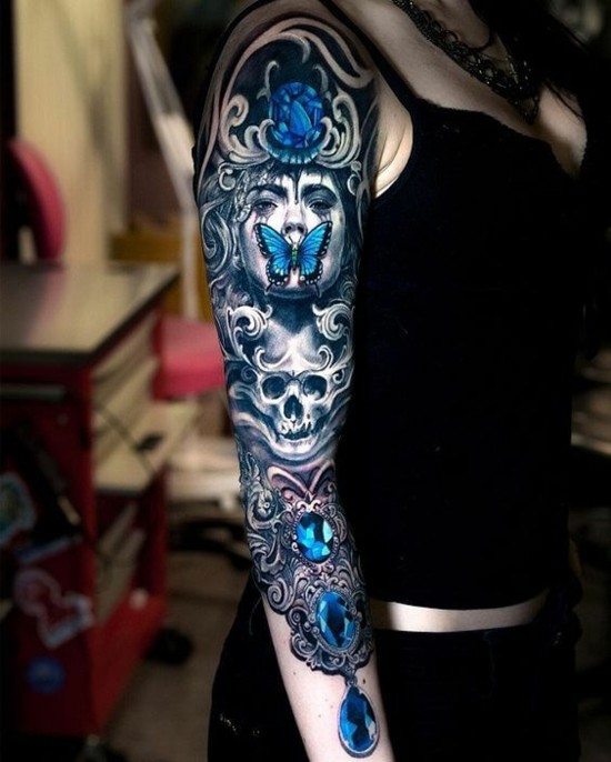 gothik sleeve tattoo ideen