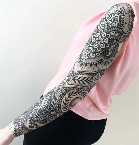 Mehndi Henna Sleeve Tattoo Ideen