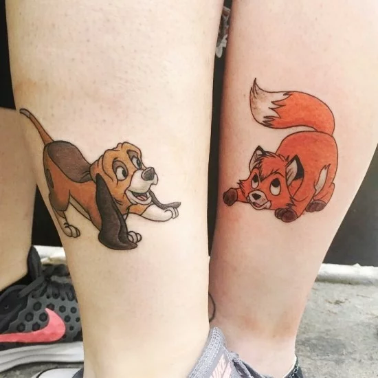 170 kreative Geschwister Tattoo Ideen und Inspirationen cap und capper the fox and the hound