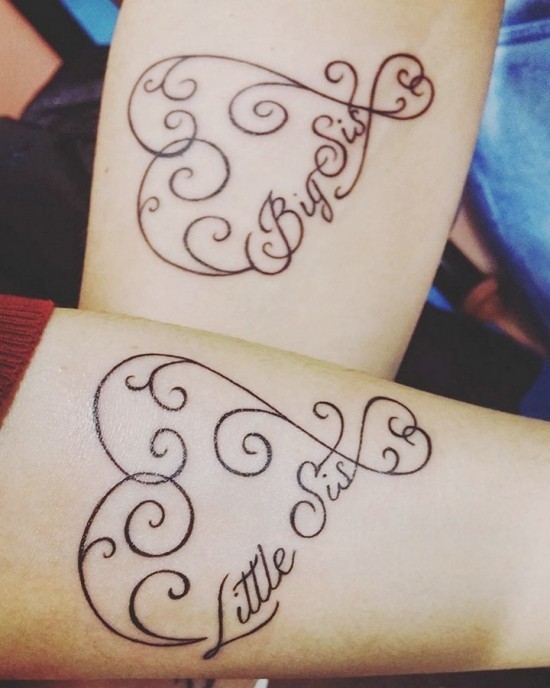 170 kreative Geschwister Tattoo Ideen und Inspirationen herzen große kleine schwester