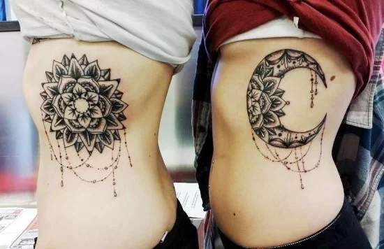170 kreative Geschwister Tattoo Ideen und Inspirationen mandala sonne mond