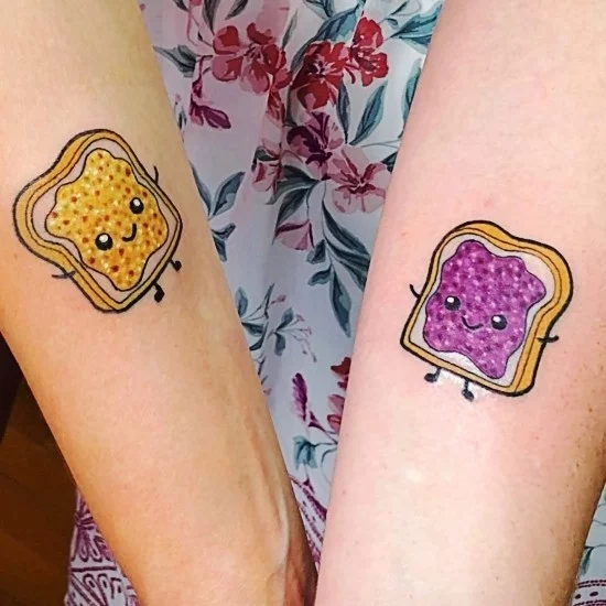 170 kreative Geschwister Tattoo Ideen und Inspirationen peanut butter and jelly marmelade butter