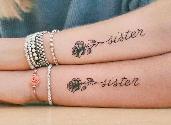 170 kreative Geschwister Tattoo Ideen und Inspirationen schwester tat rose