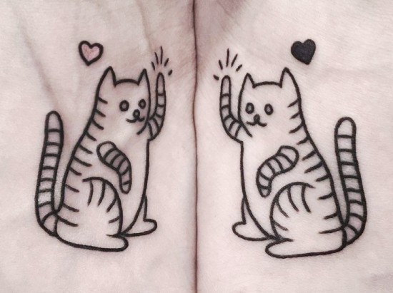 170 kreative Geschwister Tattoo Ideen und Inspirationen süße katzen passend