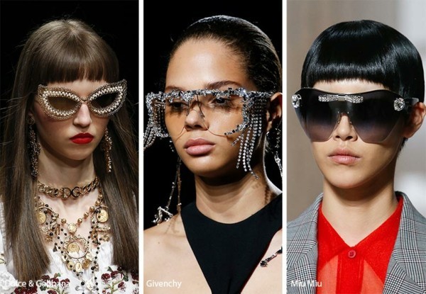 Designer Sonnenbrillen Trends Frühling Sommer 2019 Glitzer Trend