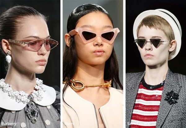 Designer Sonnenbrillen Trends Frühling Sommer 2019 dreieckige Gläser Sonnenbrillen