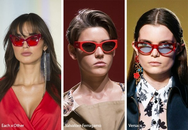 Designer Sonnenbrillen Trends Frühling Sommer 2019 rote Rahmen