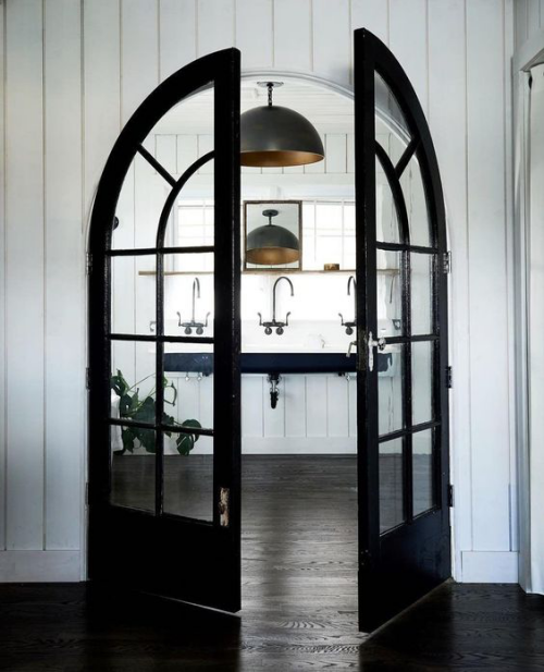 Halbkreisfenster gewölbte Zimmerdurchgänge französische Tür Esszimmer Küche abgrenzen