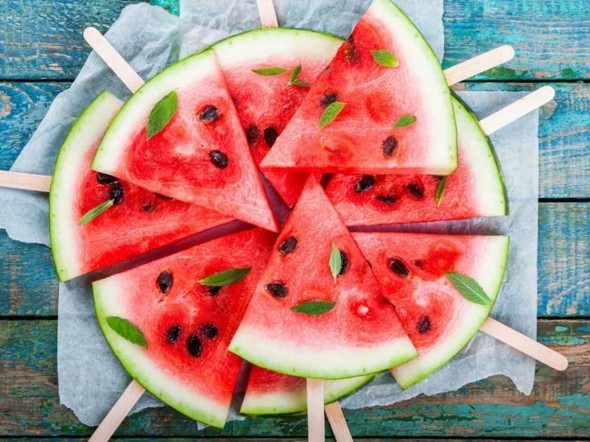 Wassermelone gesund Stäbchen Wassermelone Nährwerte