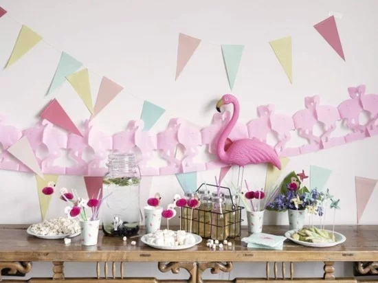 flamingo party sommerliche tischdeko ideen