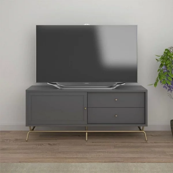 platzsparend grauer tisch tv
