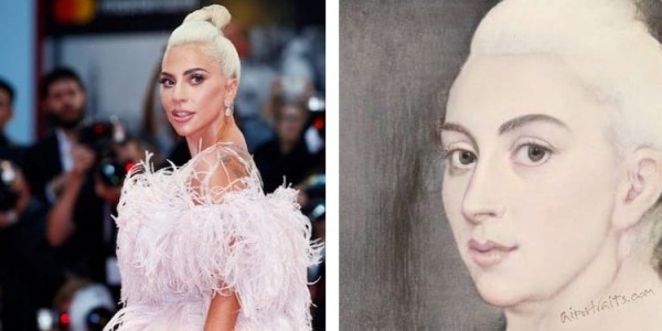 AI Portraits verwandelt Ihr Selfie in ein Renaissance Porträt lady gaga