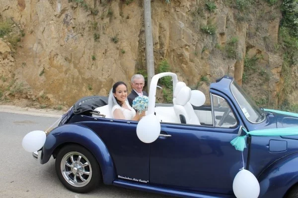 Autoschmuck Hochzeit - dunkelblaue Schattierung