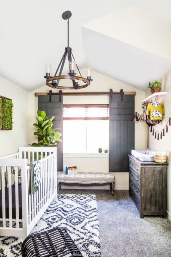 Babyzimmer Deko Ideen in Boho Bauernhaus Stil schönes Ambiente behaglich ansprechend