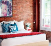 Backsteinwand im Schlafzimmer – beeindruckende Gestaltungsideen mit einen WOW-Effekt