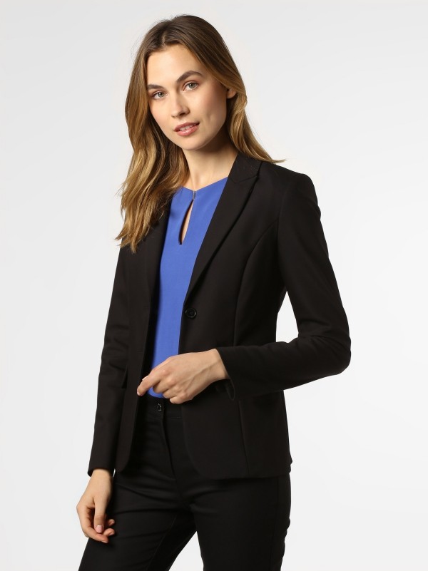 Elegante und ausgefallene Blazer für Damen – Darauf kommt es an! schwarzer anzug mit blauem hemd office look