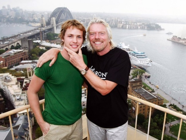 Richard Branson extravaganter Milliardär erfolgreicher Unternehmer sein Sohn Sam Branson