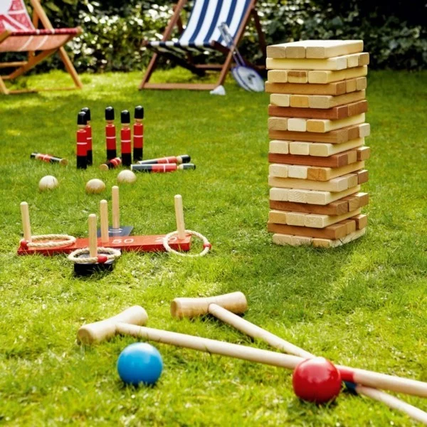 Sommerparty Deko Ideen Gartenparty Gartenspiele Holzspielzeuge