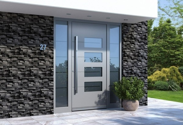 moderne Eingangstür Außentür Haustür Alluminium