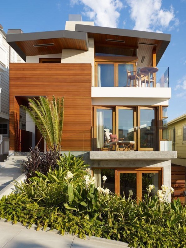 moderne Häuser - Holz und Glas