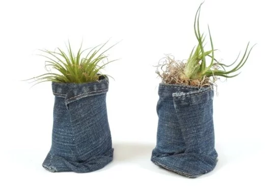 Upcycling Übertöpfe für die Luftpflanzen aus alten Jeans