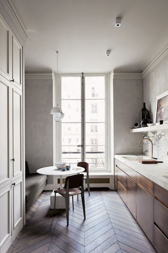 French Chic im Interieur Küche Esszimmer minimalistisch gestaltet